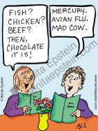 funny presentation powerpoint nurse nursing woman female health healthy fish chicken beef mercury avian flu mad cow  menu doctors office restaurant checkup illness sick ill sick disease medical medicine cartoon chocolate 1633